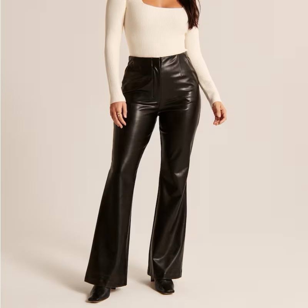 Abercrombie Vegan Leather Bootcut Flare Pants